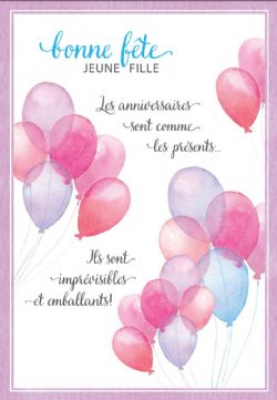 ANNIVERSAIRE - BONNE FÊTE JEUNE FILLE! - DE MILLBROOK